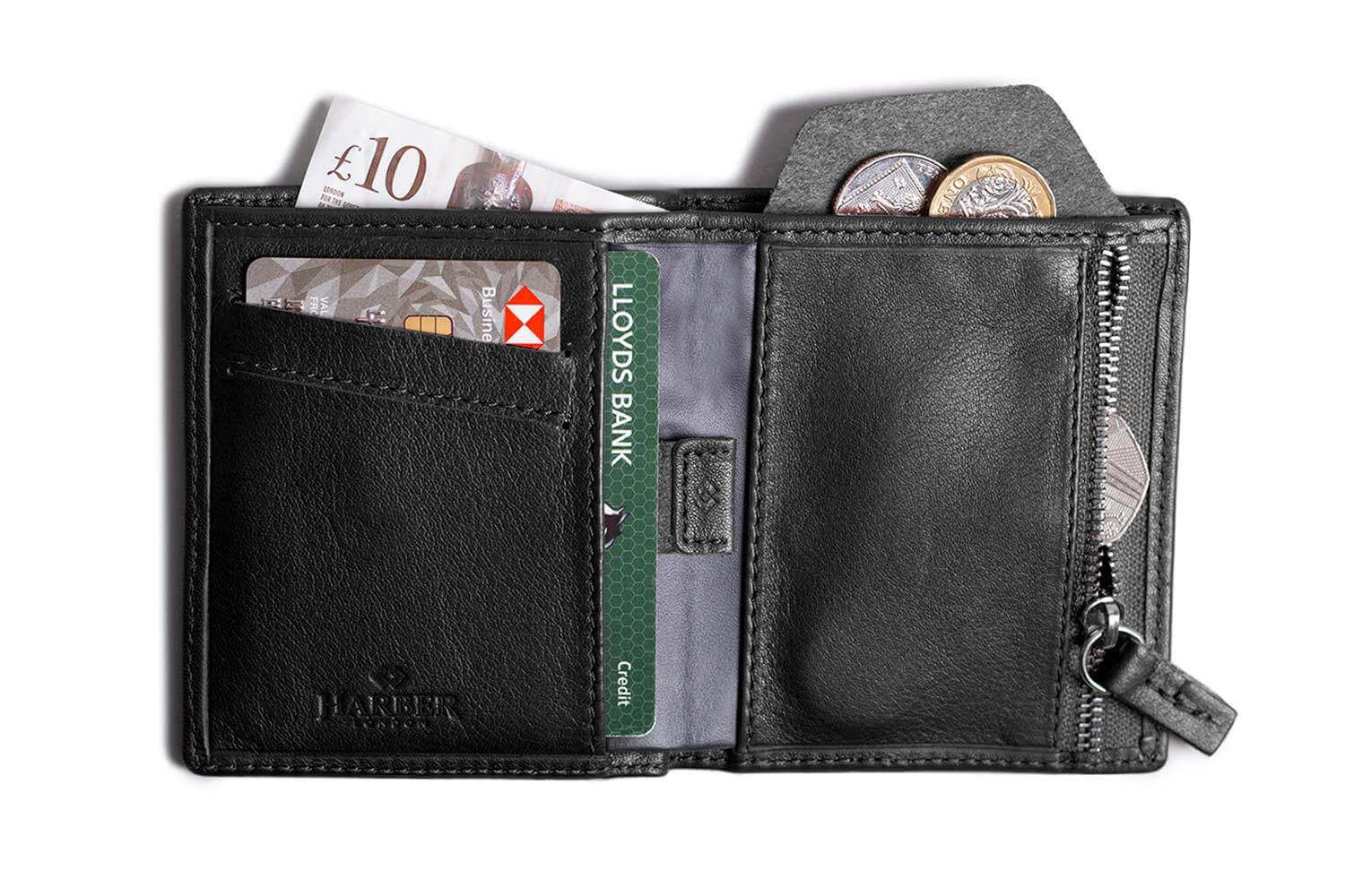 Leather Bifold Zip Wallet with RFID Protection - Image 13