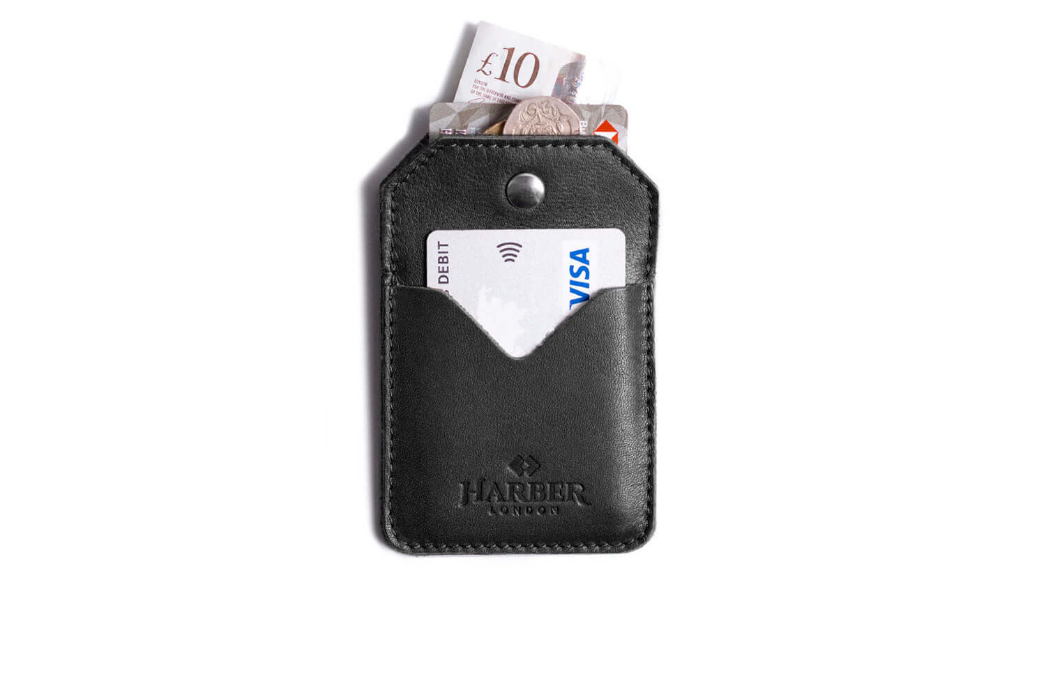 Leather Snap Card Holder - 2 pockets - Image 10
