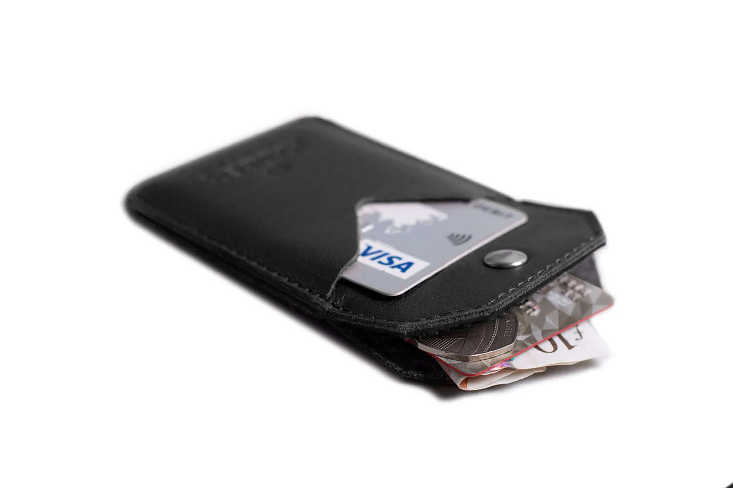 Leather Snap Card Holder - 2 pockets - Image 11
