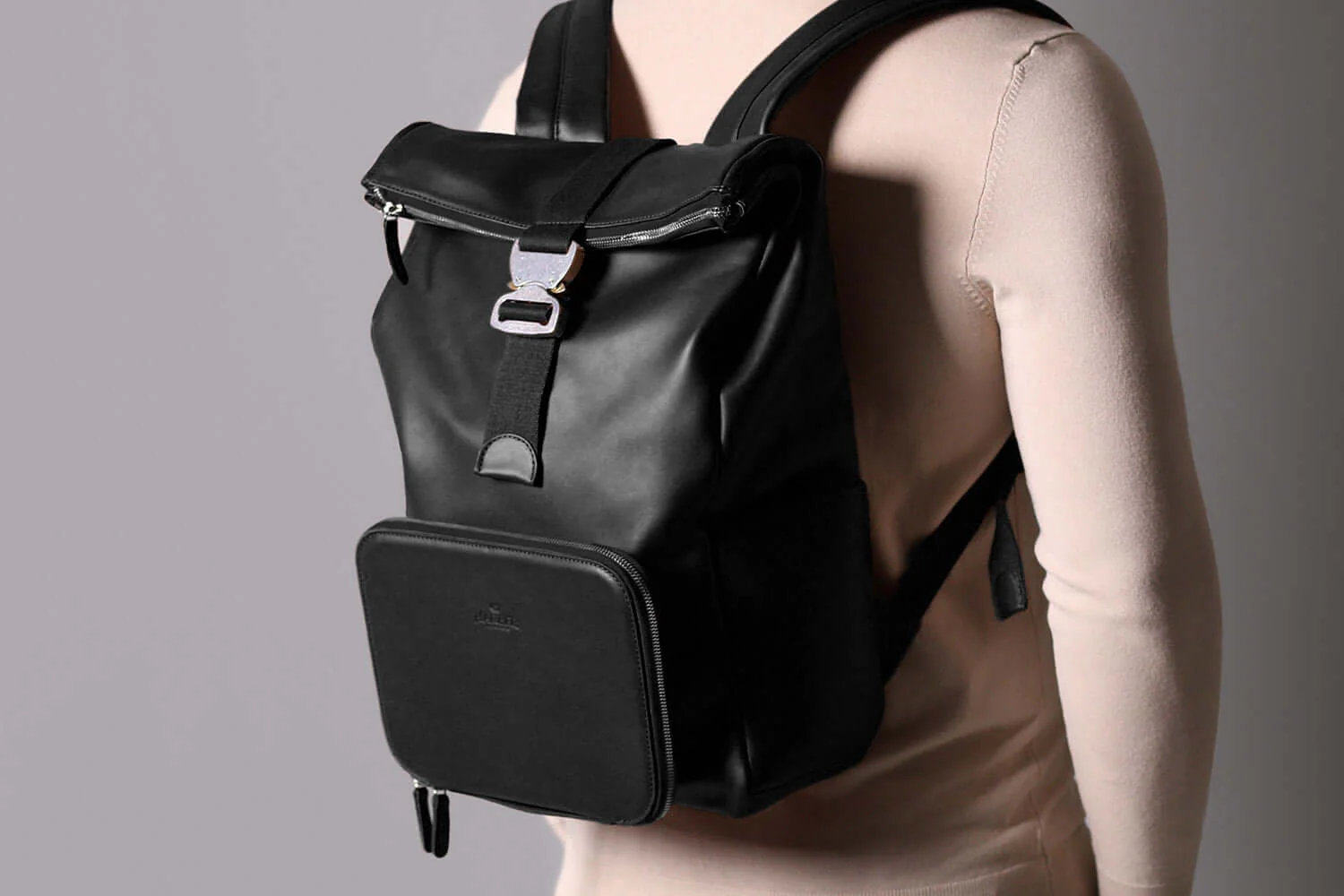 Leather Roll Top Backpack - Image 11