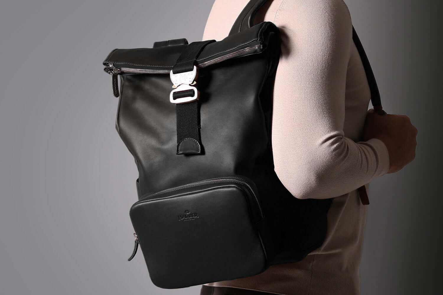 Leather Roll Top Backpack - Image 14