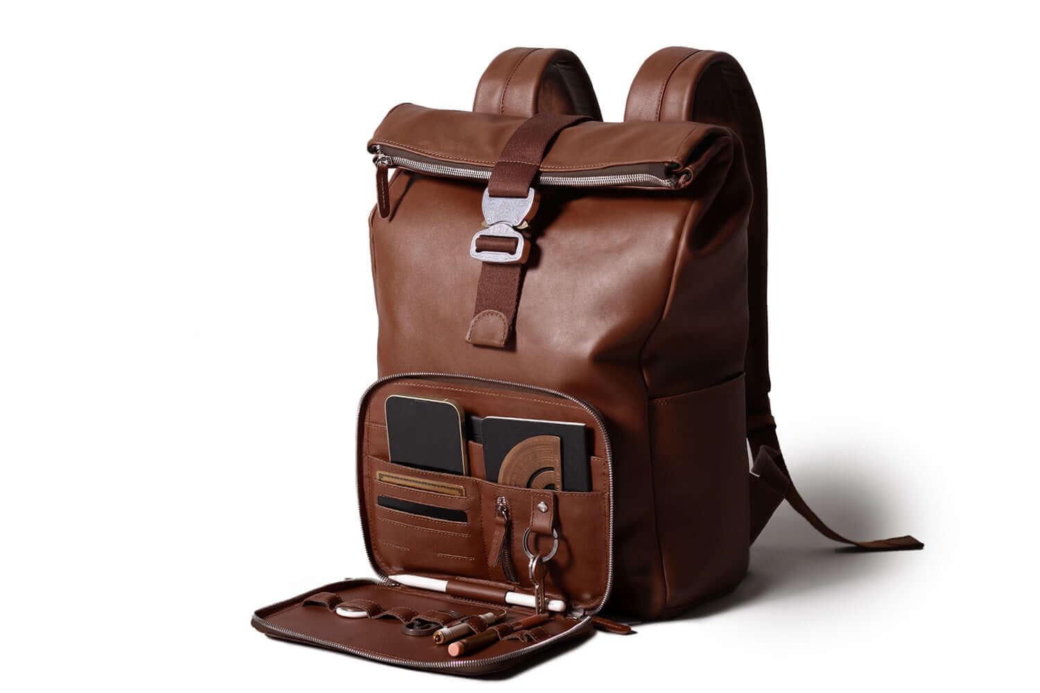 Leather Roll Top Backpack - Image 17