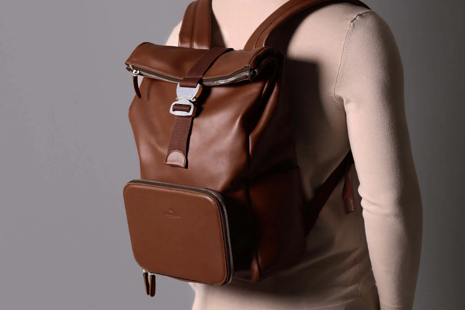 Leather Roll Top Backpack - Image 19