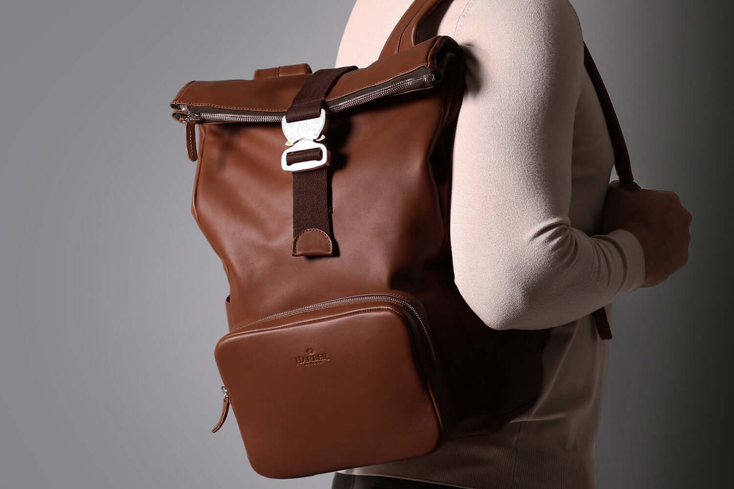 Leather Roll Top Backpack - Image 22