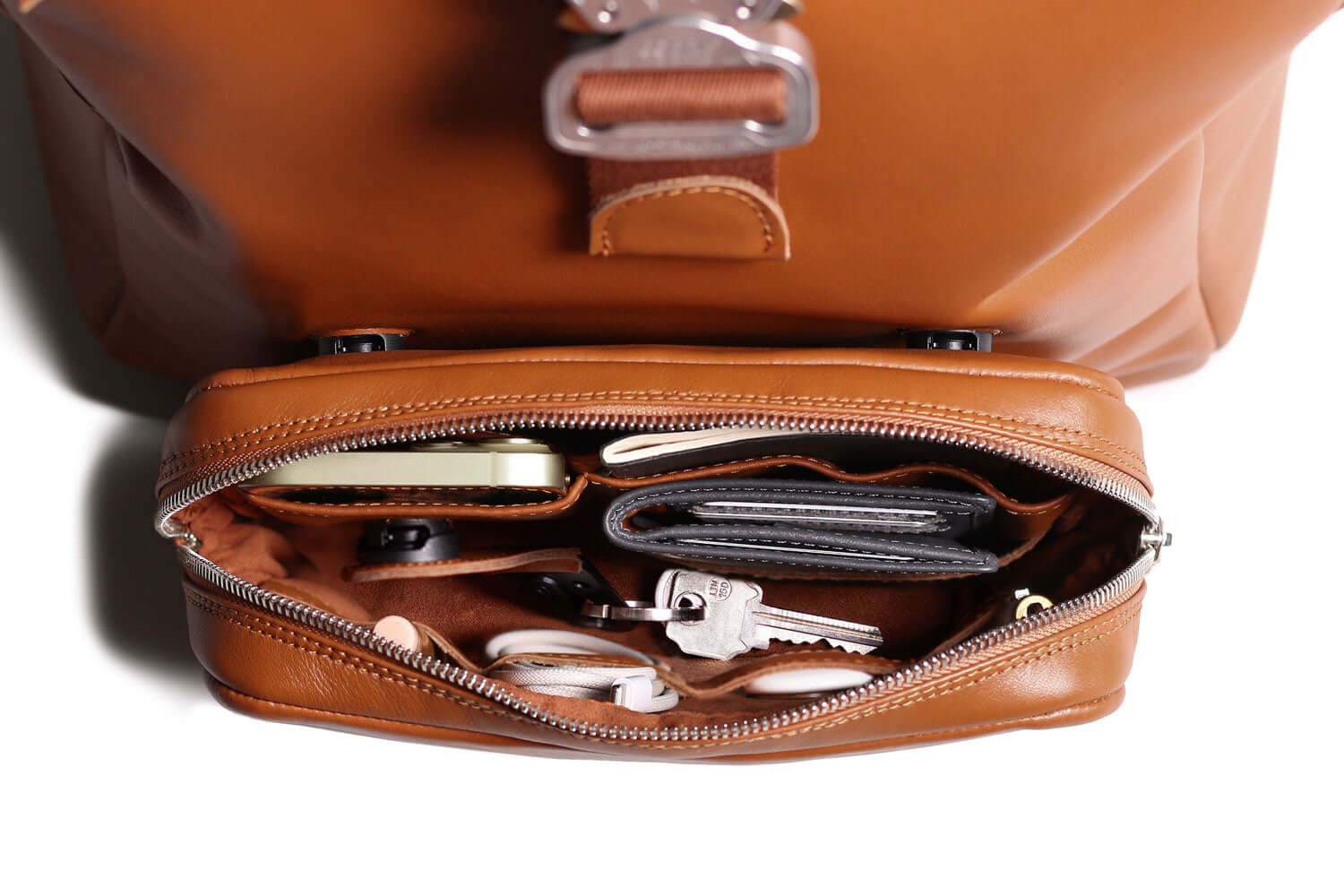 Leather Roll Top Backpack - Image 5