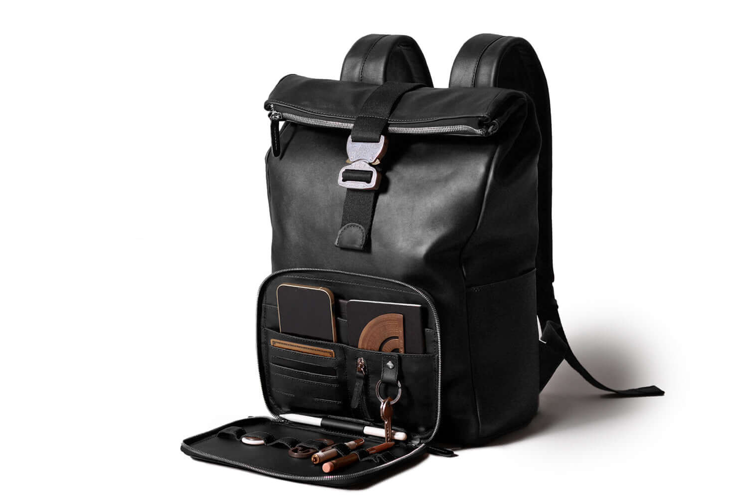 Leather Roll Top Backpack - Image 9